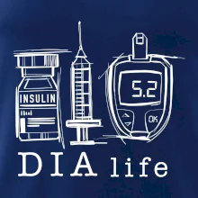 D I A life - kreslený insulin injekce a glukometr