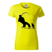 Rybář tahající rybu