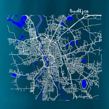 Budějce  - Mapa s vodními toky