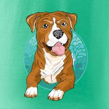 Americký staford kreslený v kolečku (Pecka design)