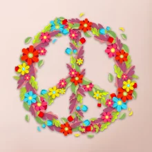 Peace symbol červené květiny