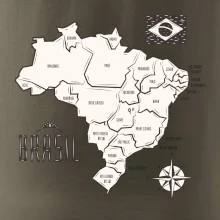 Brazílie mapa s názvy regionů