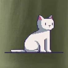 Kočka bílá pixel