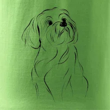 Lhasa Apso černý nákres slabé linky