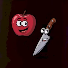 Parové triko - Jablko a nůž