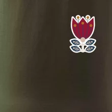 Folklor na prsu květina čtyřlistá