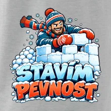 Rodinná vánoční trička - Stavím pevnost táta sněhová bitva