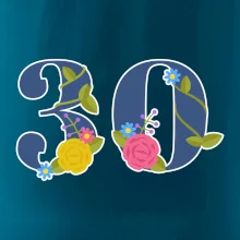 Květinové číslo kreslené - 30