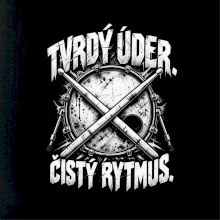 Tvrdý úder čistý rytmus - černobílé zkřížené paličky