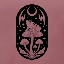 Goblincore černobílá oválná žába