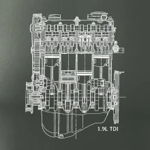 Motor Škoda/ VW 1.9L  TDI ze předu
