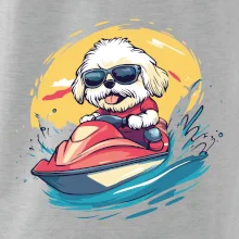 Lhasa Apso na vodním skútru