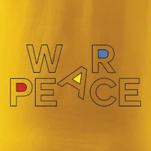 War, peace - barevný nápis