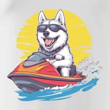 Husky na vodním skútru