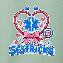 Sestřička - kreslený kříž a srdce