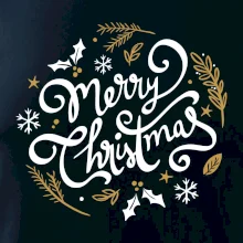 Merry christmas - nápis kulatý