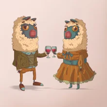 Alpaky s vínem pár