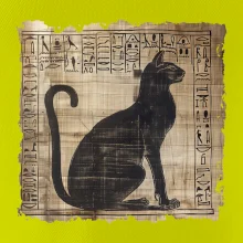 Egyptské hieroglyfy kočka