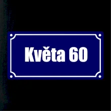 Jméno a věk - uliční cedule - modrá