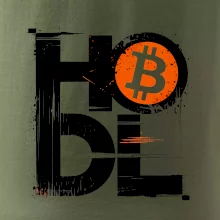 Hodl velký nápis a logo BTC