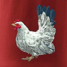Slepice kreslená bílá