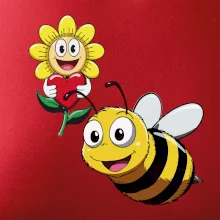 Parové triko - Včela a květina