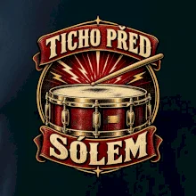 Ticho před sólem - vintage bubenický emblém