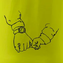 Táta a syn ruce obrys