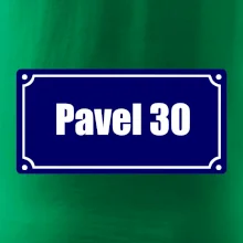 Jméno a věk - uliční cedule - modrá