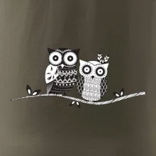 Dvě sovy abstraktní