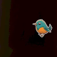 Ptáček kreslený na prsu