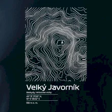 Velký Javorník - vrstevnice v obdélníku