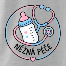 Něžná péče - kruhový znak s lahvičkou
