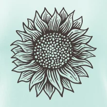 Slunečnice kreslená černobílá