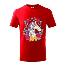 Kůň barevný s květinami