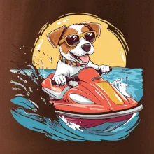 Jack russell teriér na vodním skútru