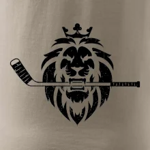 Lev s hokejkou v tlamě