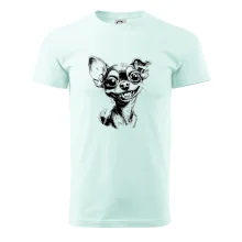 Černobílá karikatura čivava