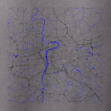 Praha - Mapa s vodními toky