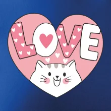 Kočka love - růžové srdce