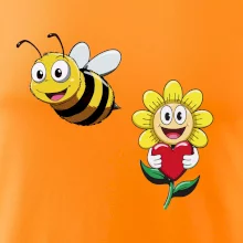Parové triko - Včela a květina