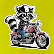 Mýval na motorce kreslený