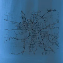 Mapy měst černobílé Budějce