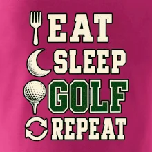 Eat sleep golf repeat typografie