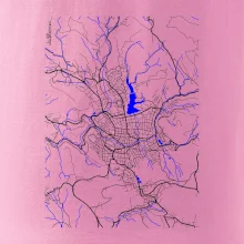 Jablonec nad Nisou - Mapa s vodními toky