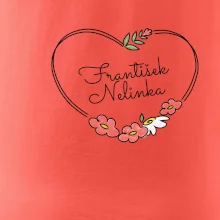 Tričko se jmény dětí - srdce na prsu