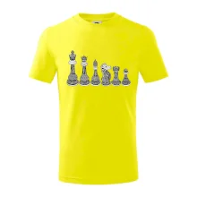 Šachové figurky v řadě - kreslené