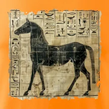 Egyptské hieroglyfy kůň