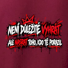 Není důležité vyhrát - pouliční graffiti s červenými tahy