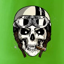 Motorkářská helma a doutník